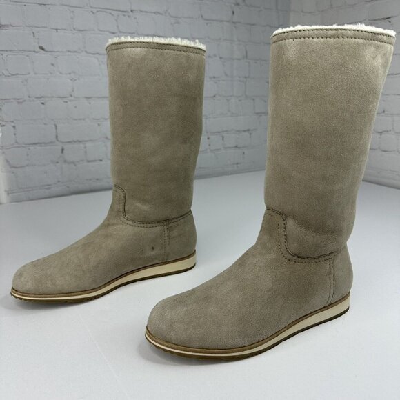 Prada Women's Calzature Donna Montone Fango Suede Sherpa Boots EU 37.5 / US 7 - Picture 7 of 17